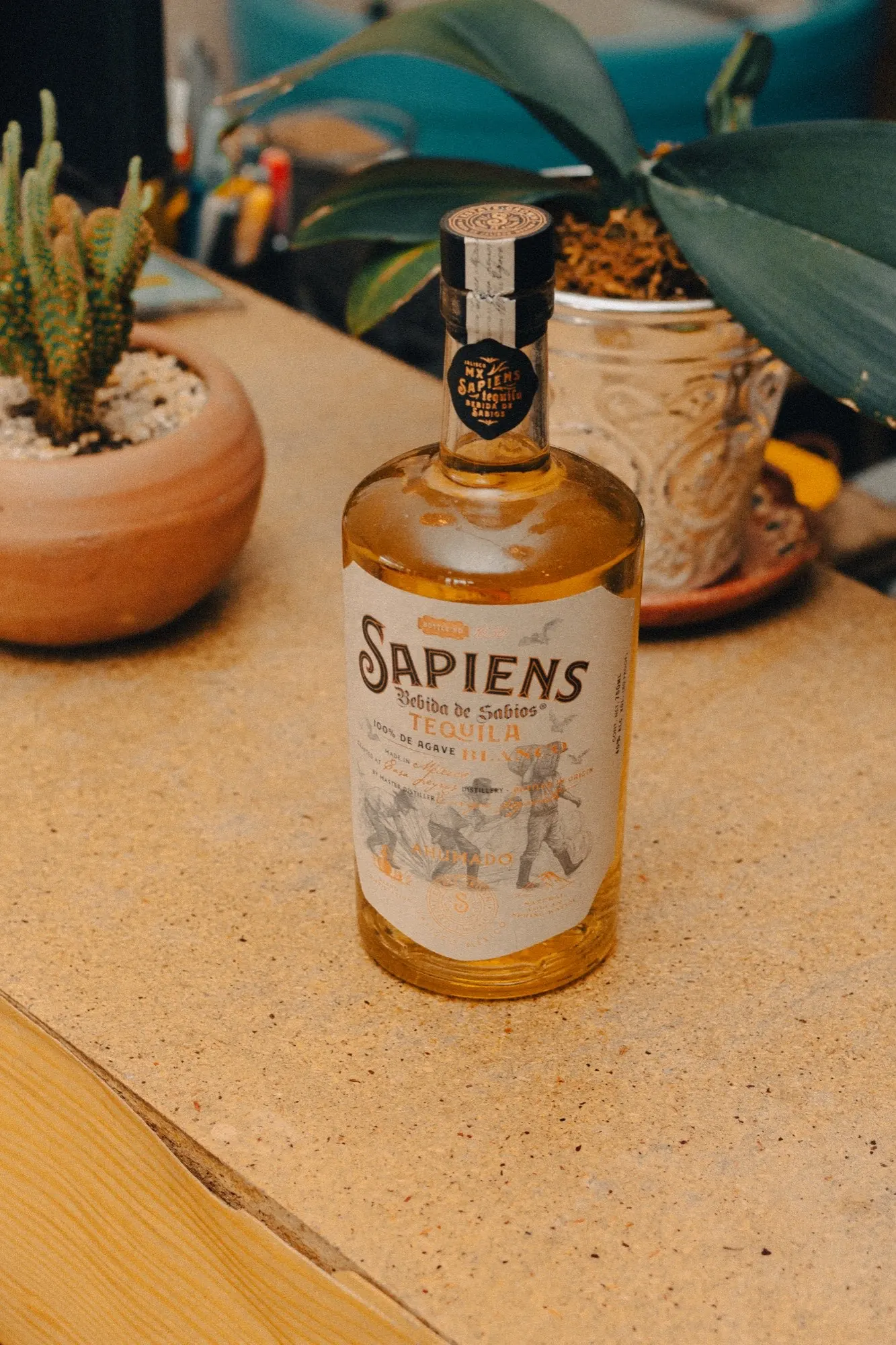 Sapiens Ahumado on a table