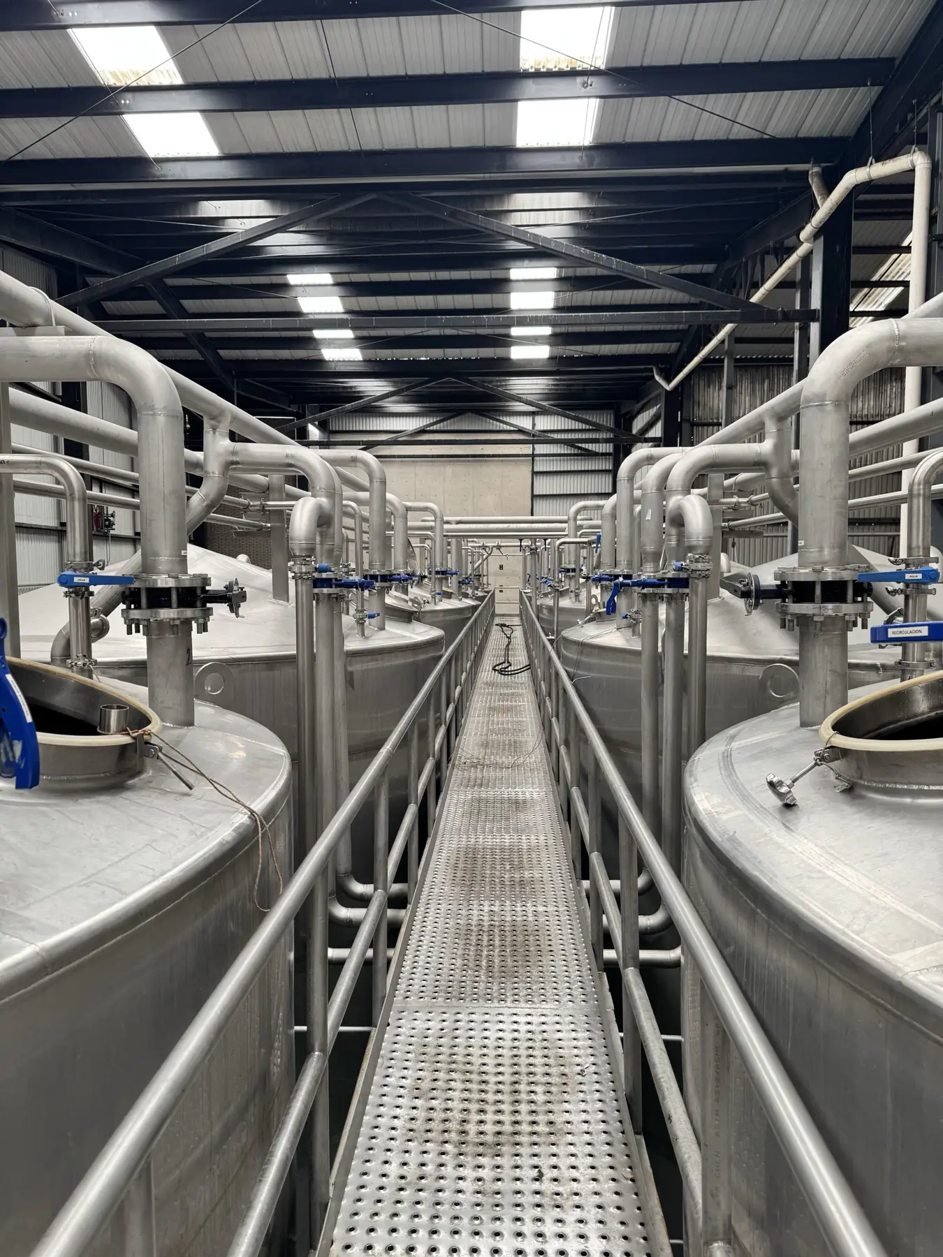Open fermentation tanks